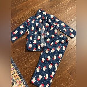 Old Navy Kids Pajama Set - Navy with Santa Print